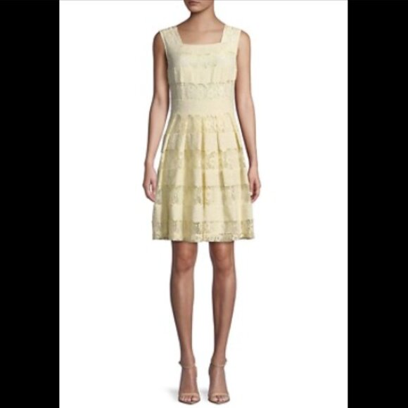 Brand New Karl Lagerfeld Fit & Flare Lace Sleeveless Dress - Picture 2 of 7